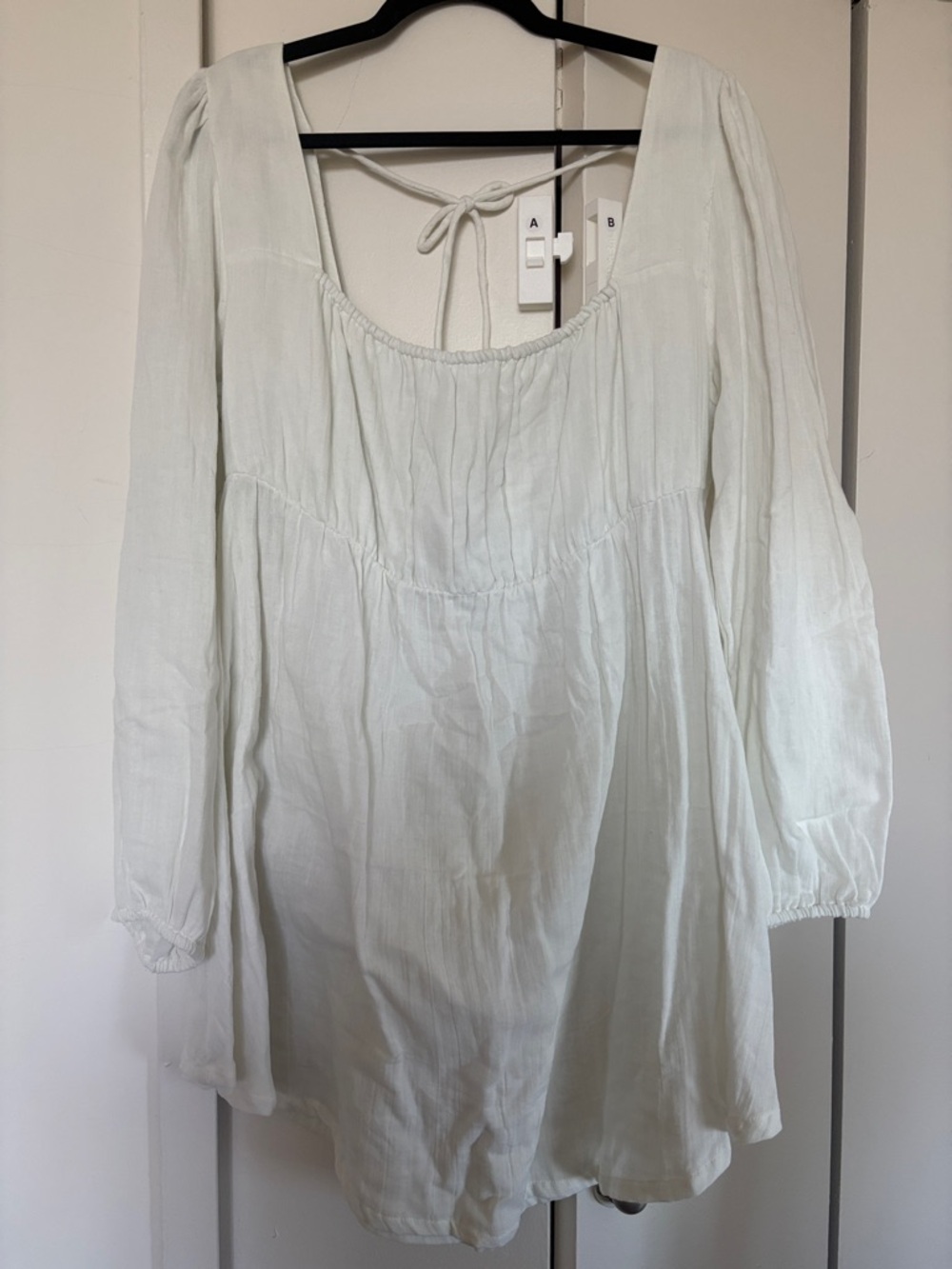 ASOS White Long-Sleeve Peasant Dress